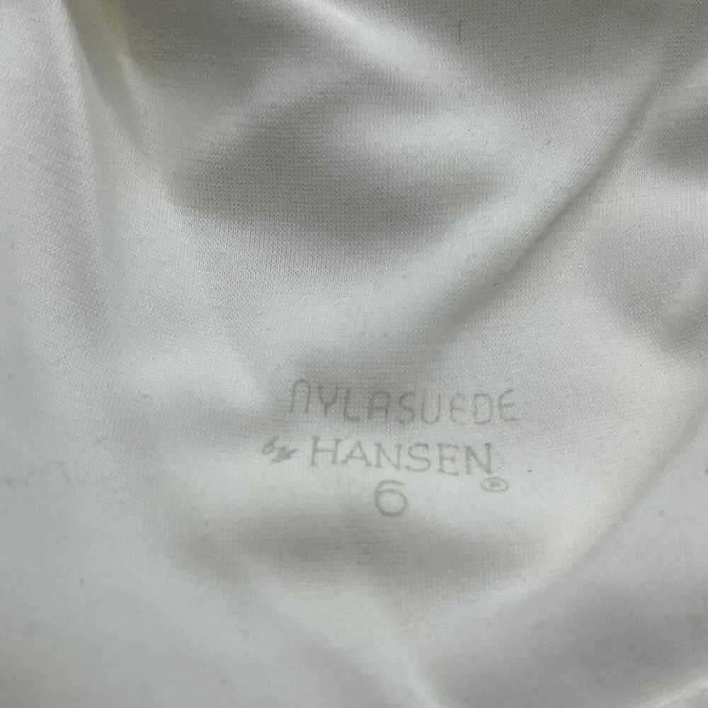 Gloves Cream Nylon Scrunch Gloves Sz 6 Nylasuede by Hansen Wedding Prom Opera